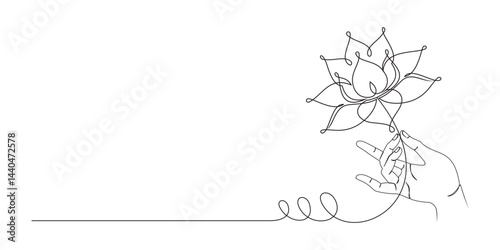 lotus flower vector illustration with hand drawn for vesak day background 4