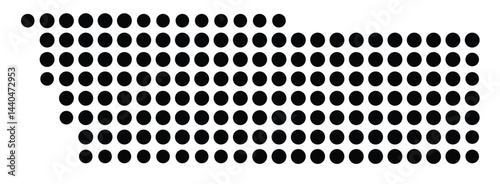 Symbol Map Of the County Lincoln (North Carolina, US) showing the County with a few black dots