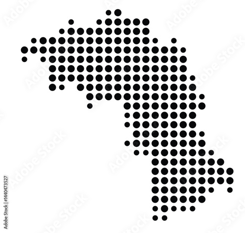 Symbol Map Of the County Mitchell (North Carolina, US) showing the County with a few black dots