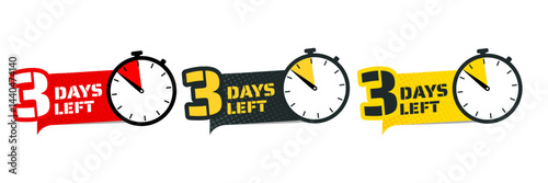  3 days left - sticker, label, badge - vector illustration