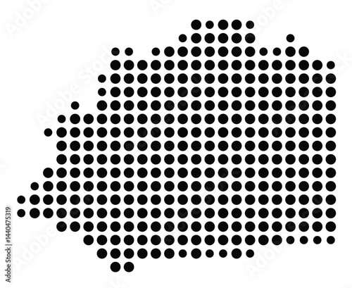 Symbol Map Of the County Wilkes (North Carolina, US) showing the County with a few black dots