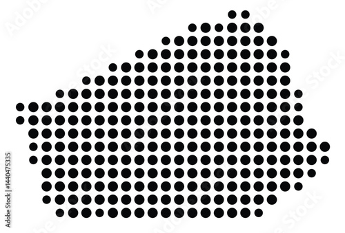 Symbol Map Of the County Wilson (North Carolina, US) showing the County with a few black dots