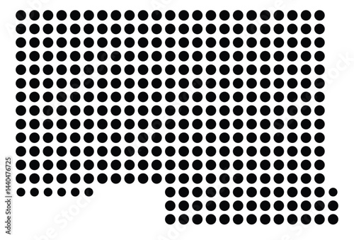 Symbol Map Of the County Hettinger (North Dakota, US) showing the County with a few black dots