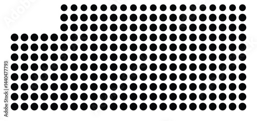 Symbol Map Of the County Slope (North Dakota, US) showing the County with a few black dots