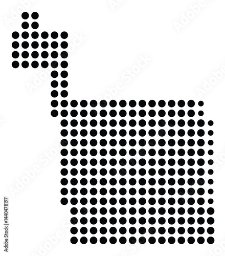 Symbol Map Of the County Ward (North Dakota, US) showing the County with a few black dots