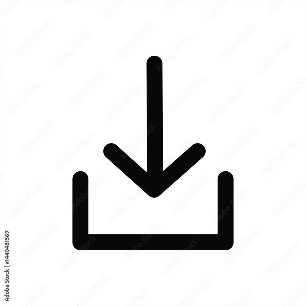 download icon vector on white background. download icon vector on white background.