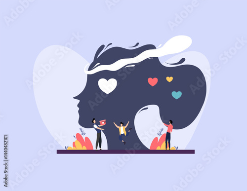mental health illustration vector design for mental health day event