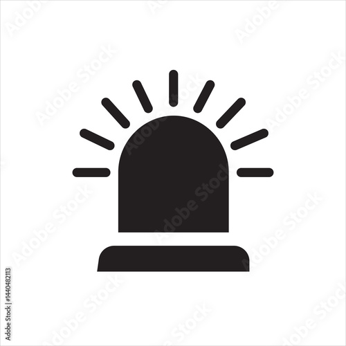 emergency light icon  flashing light, siren, alarm, warning, alert, caution, security, safety, police, ambulance, fire, rescue vector icon .