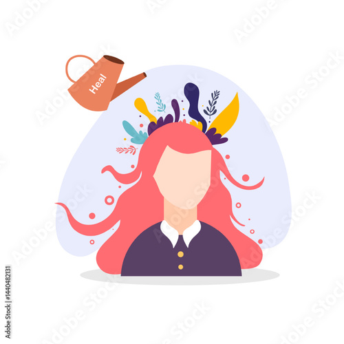mental health illustration vector design for mental health day event
