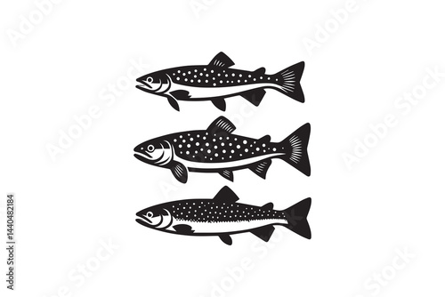 simple and unobtrusive Trout cod fish vector silhouette illustration isolated in white background