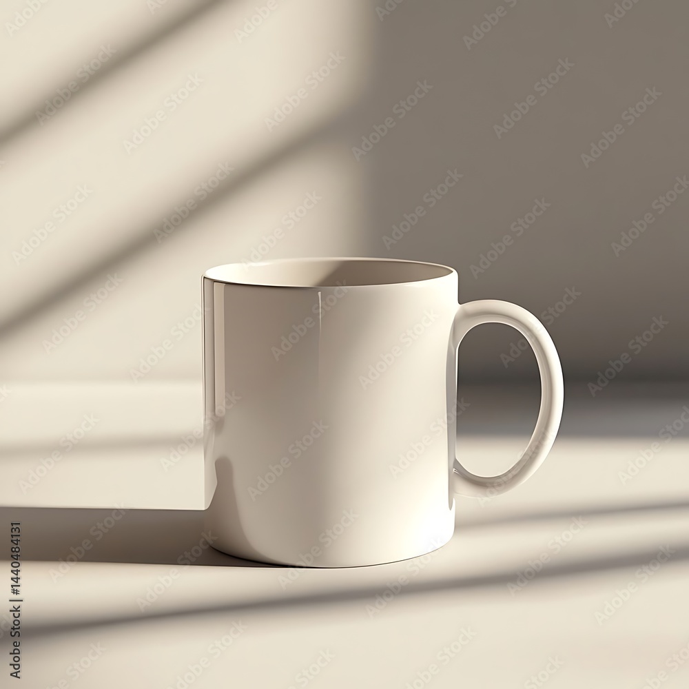 Obraz premium White Mug with Sunlight, and Mockup. (2)