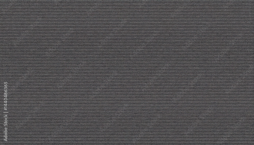 Striking black and white striped carpet, a closeup view of texture pattern