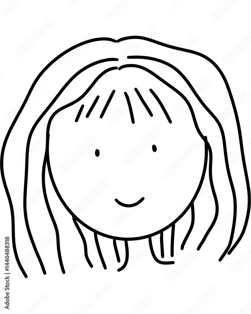 Fototapeta premium Girl drawing illustration