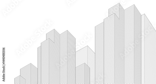 abstract architecture city 3d rendering