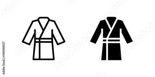 A modern vector icon set featuring bathrobes, perfect for spa, wellness, and relaxation designs.