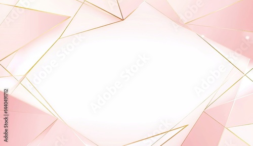 Pink & gold geometric frame, elegant design