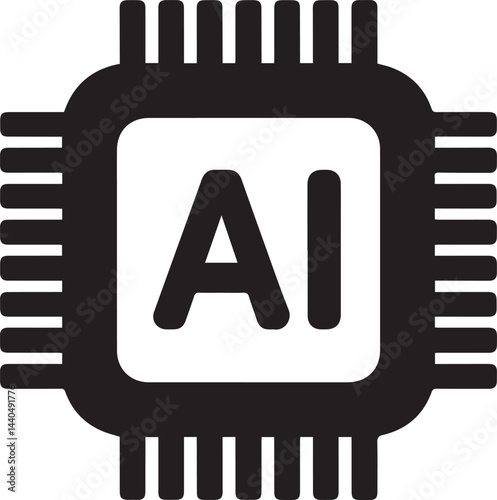 Microchip icon. Microprocessor vector icon. CPU chip vector icon