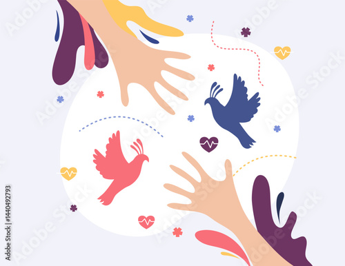 peace day illustration vector design for day of peace event vector