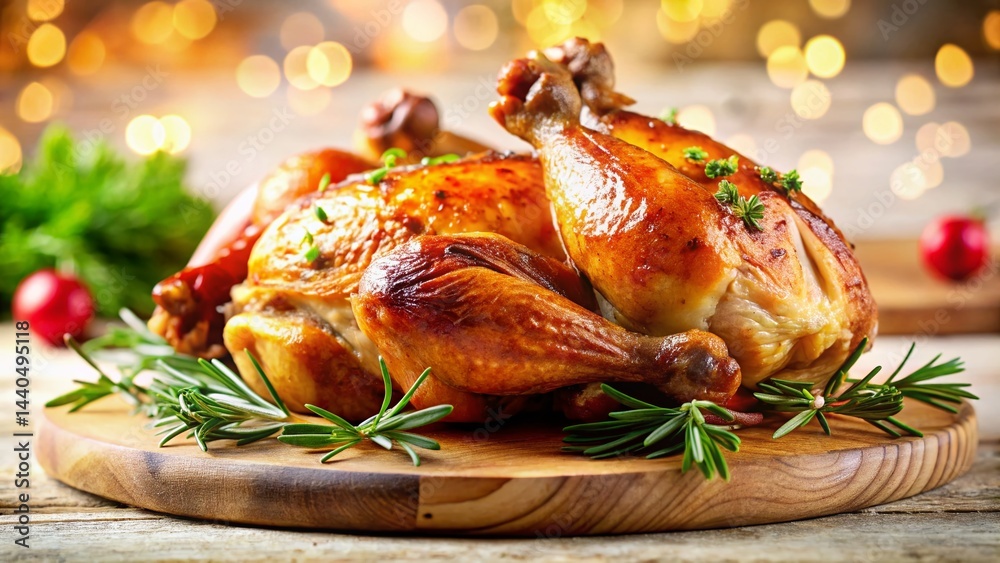 Delicious Roasted Chicken Pieces, Perfectly Arranged for Food Advertising