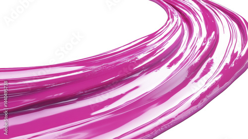 Abstract vibrant fuchsia fluid design with a dynamic swirl, showcasing smooth surface and flowing motion on a transparent background, PNG image, PNG file.