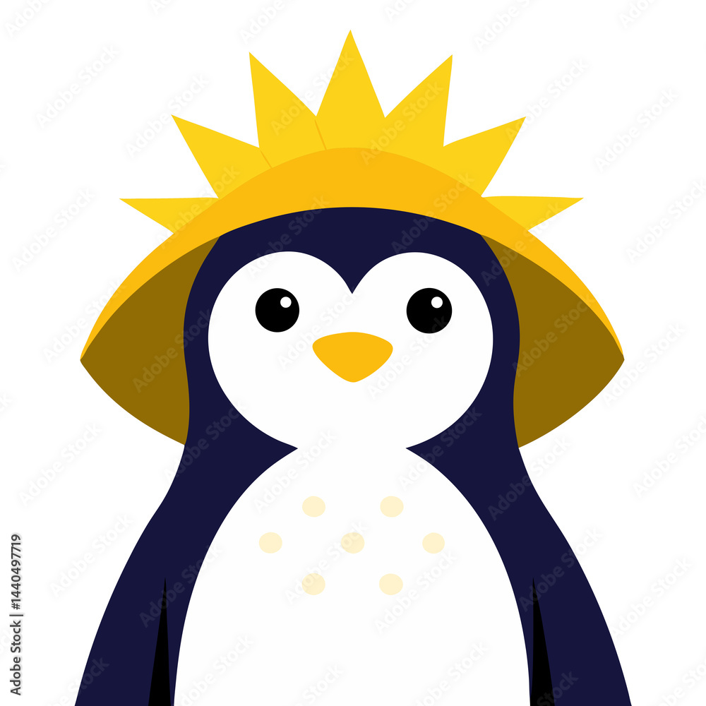 Naklejka premium penguin with ice cream