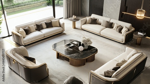 Luxurious Interior Design Showcasing Modern Furniture and Elegant Decoration