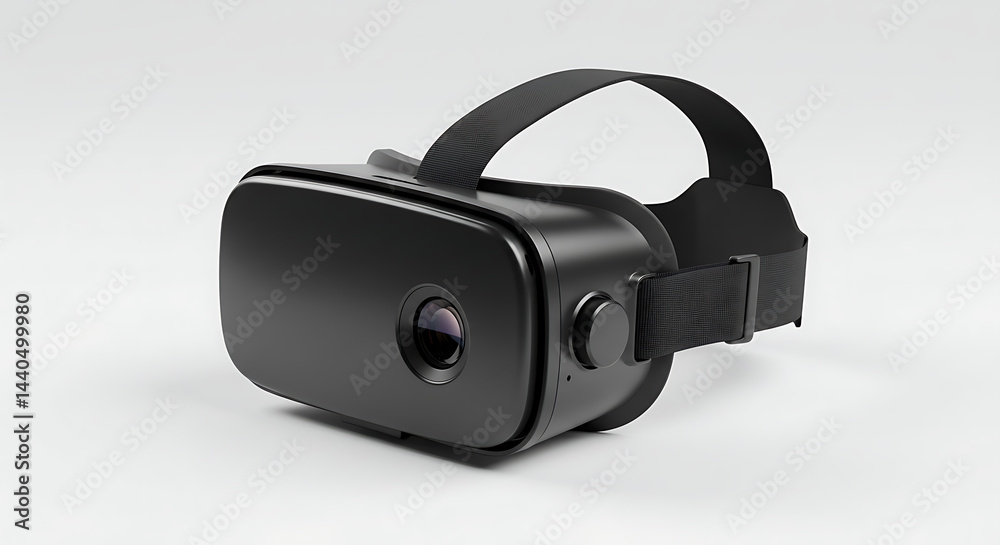 A sleek, all-black DESTEK V5 VR headset is shown against a light background, designed for immersive virtual reality experiences. A sleek, all-black DESTEK V5 VR headset is shown against a light background, designed for immersive virtual reality experiences.
