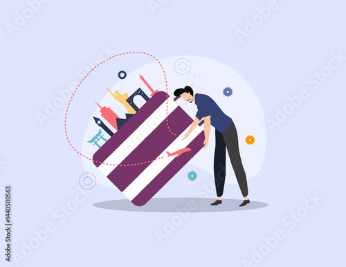 tourism day illustration vector design for tourism event vector