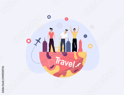 tourism day illustration vector design for tourism event vector