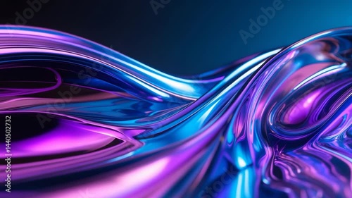 Contemporary abstract animation of shimmering water-inspired curves with high resolution