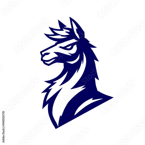 Stylized Llama Head Logo Vector Illustration
