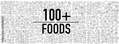 food and drink icons set with line style vector design