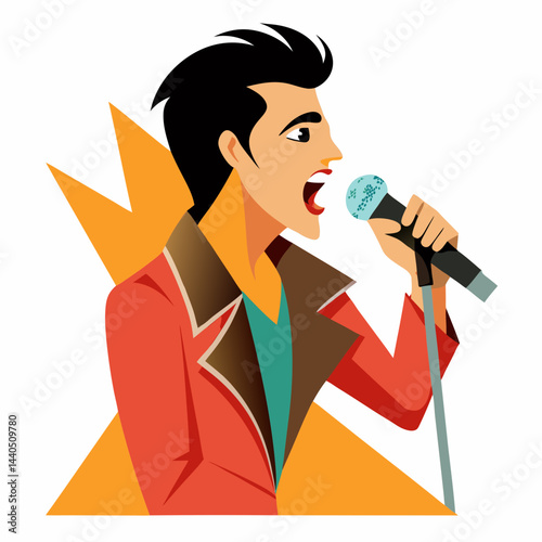 man singing into microphone