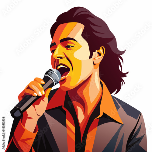 man singing into microphone