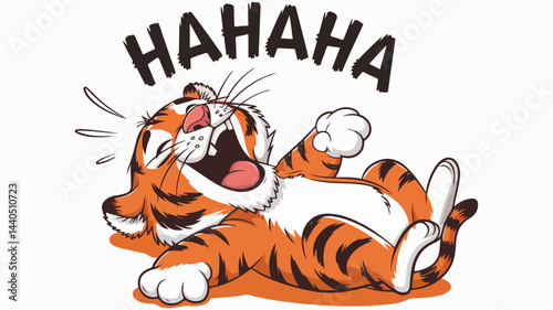Funny Cartoon Tiger Cub Vector for T-Shirt Design photo