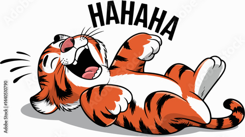 Funny Cartoon Tiger Cub Vector for T-Shirt Design photo