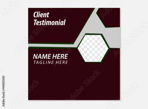 Client testimonial vector design template, client testimonial social media web banner template, customer feedback testimonial vector template, client review template.