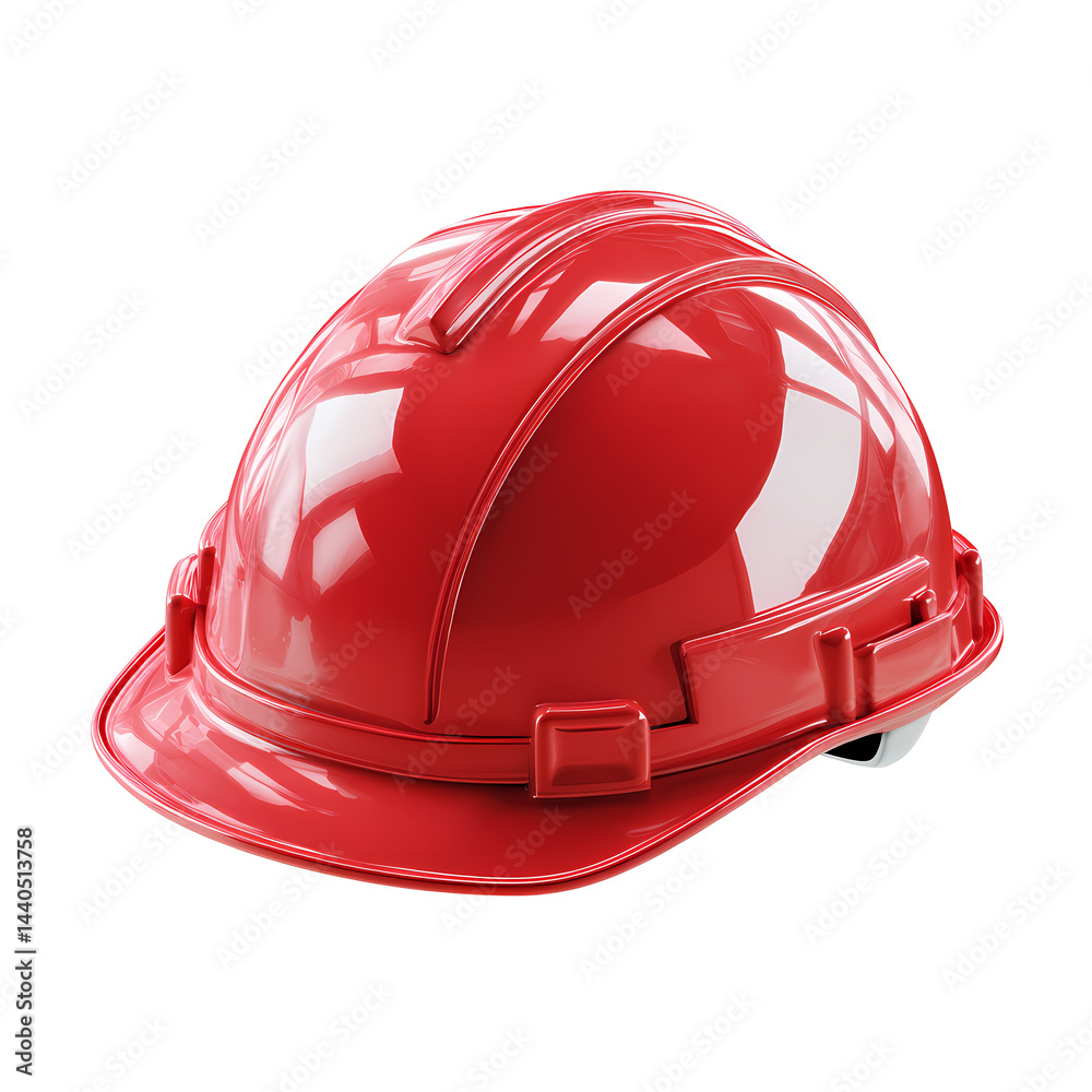 Fototapeta premium Shiny Red Hard Hat Safety Helmet Construction Worker Protection Equipment