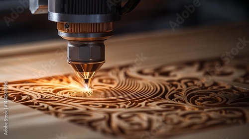 Laser cutting technology in action with a high-energy beam precisely shaping a material demonstrating advanced techniques