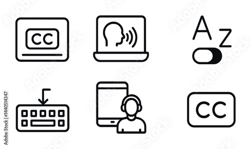 Accessibility and communication icons for digital interface design