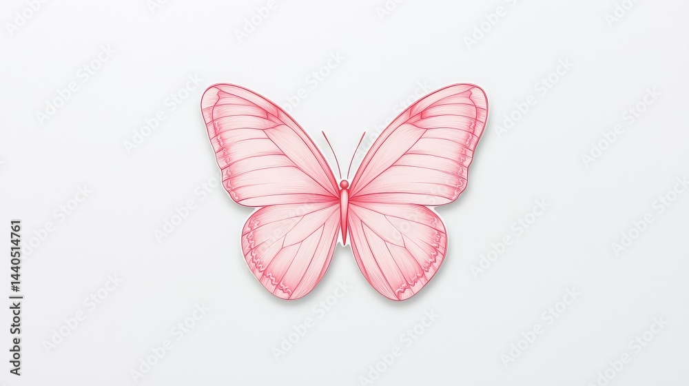 Minimal heart-wing butterfly sticker outlined in soft pastels. Mood: gentle and hopeful Minimal heart-wing butterfly sticker outlined in soft pastels. Mood: gentle and hopeful