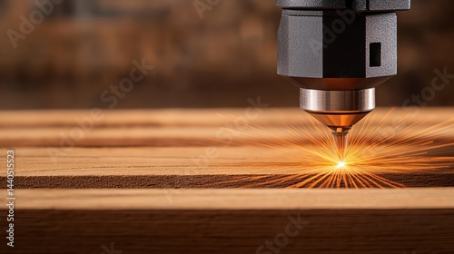 Professional driller engaged in the process of cutting through a piece of wood demonstrating skill and precision in action