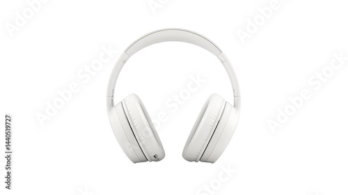 Professional Pair of White Headphones on White Background for Creative Projects