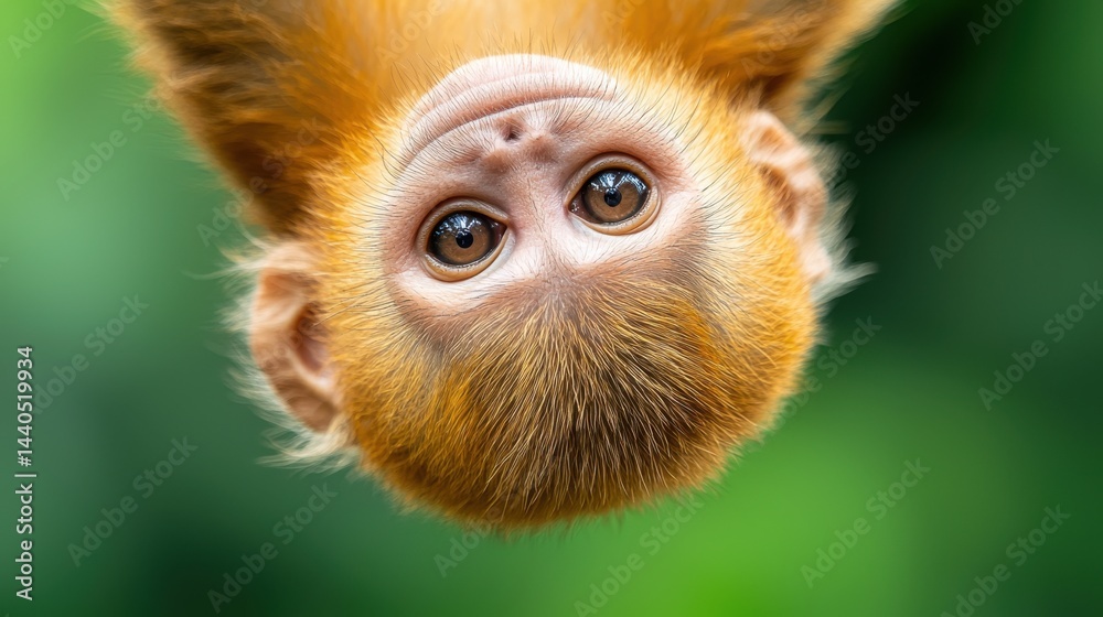 Fototapeta premium Adorable Golden Monkey Baby Close-Up