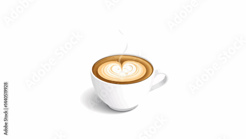 Heart-Shaped Latte Art in a Cup