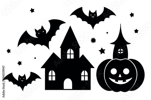    Cute Halloween elements vector illustration.
