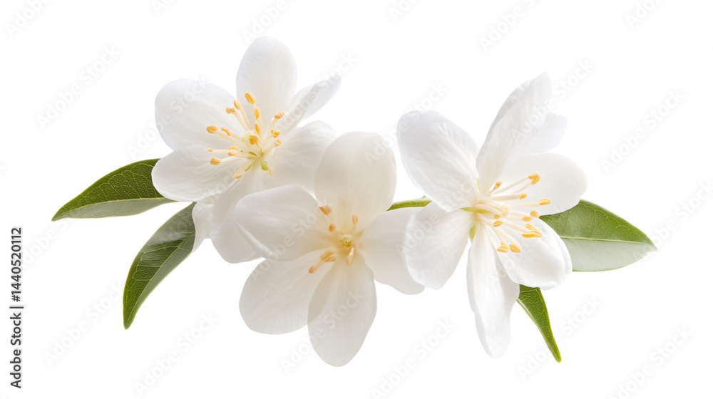 Beautiful Jasmine Flower Isolated on White Background for Creative Designs Beautiful Jasmine Flower Isolated on White Background for Creative Designs