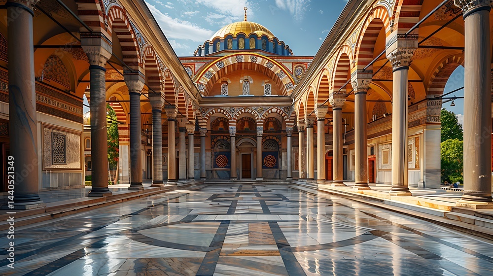 Obraz premium Stunning historical palace interior with golden accents high resolution photos