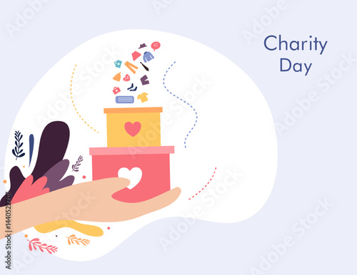 day of charity illustration vector design for charity day event vector