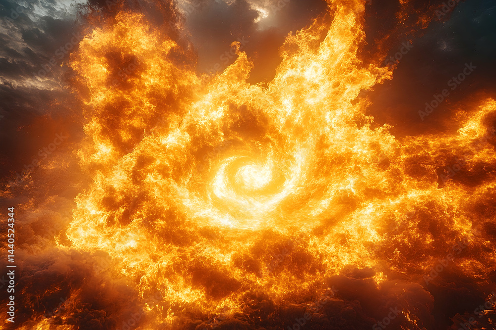 Obraz premium Fiery swirl abstract background